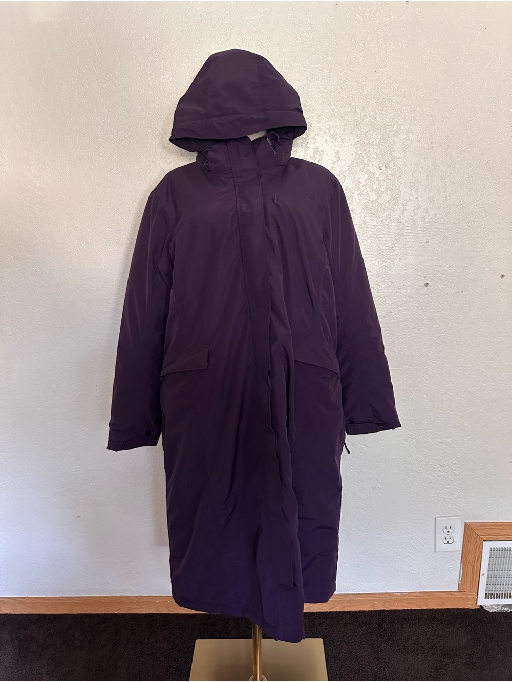 Lands' End Women's Hooded Long Winter Coat - Plum 2X